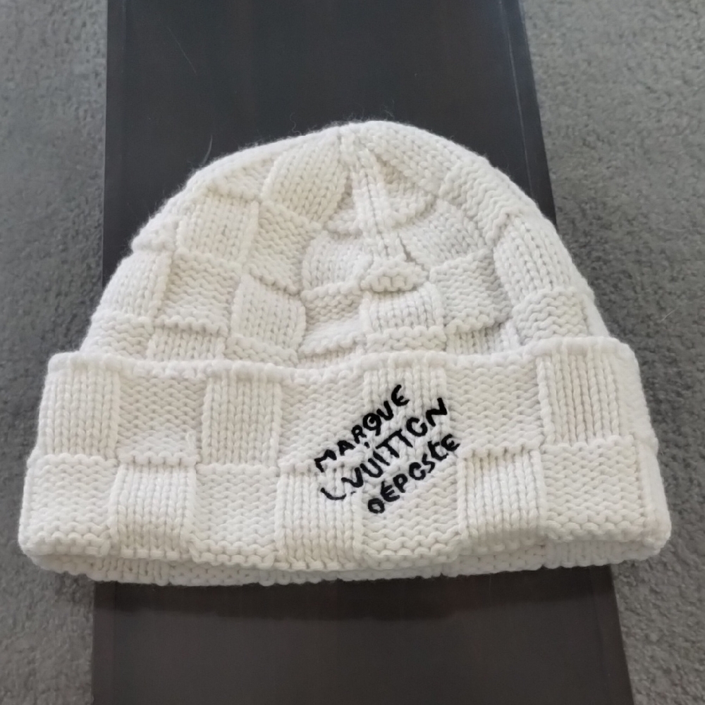 White Knit Louis Vuitton Beanie